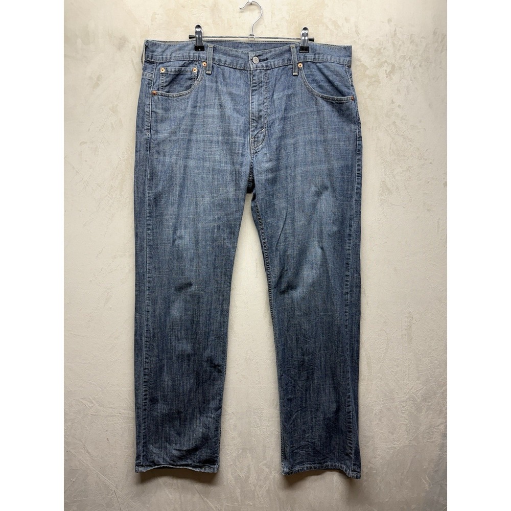 Levi's 569 Jeans Mens 36x34 Blue Dark Wash Denim Loose Straight Fit Denim Cotton